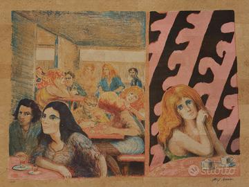 Litografia su sughero Aligi Sassu 