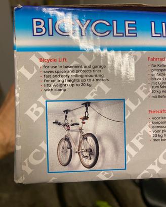Staffa per sollevamento biciclette da soffitto