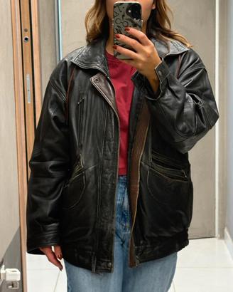 giubbotto vera pelle size L, unisex 