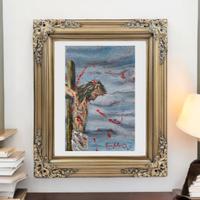 dipinto olio su tela Fiore d'Amore firmato 