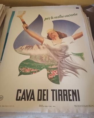 manifesto poster pubblicitario cava tirreni 1960s
