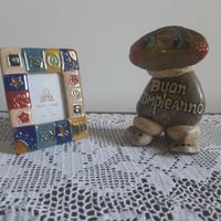 Porta foto mini e omino di sasso di buon compleann