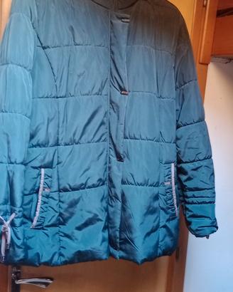 giacca piumino donna taglia 50 xxl  colore verde 