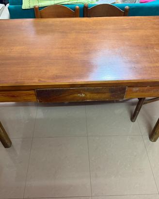Tavolo / Scrittoio in legno massello con cassetto