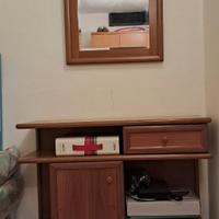 Mobile ingresso con specchio in legno