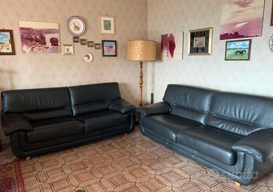 coppia di divani in pelle 