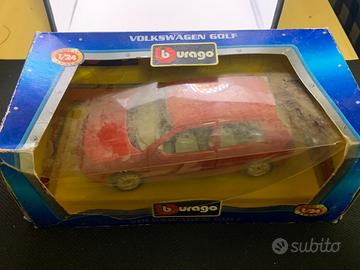 Modellino Auto Volkswagen Golf Rossa Burago 1:24