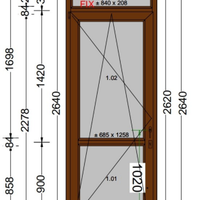 Porta finestra 264 x 980 circa