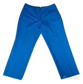 pantaloni estivi leggeri taglio carota azzurri blu