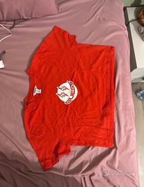 Maglietta crop top rossa taglia M della guess