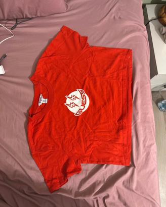 Maglietta crop top rossa taglia M della guess