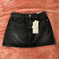 Gonna di jeans nera Stradivarius taglia 44