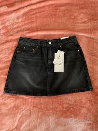 Gonna di jeans nera Stradivarius taglia 44