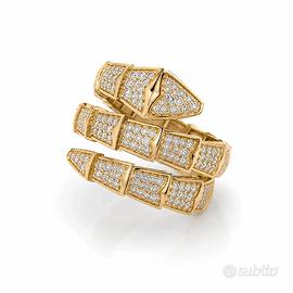 Anello serpente oro giallo e diamanti