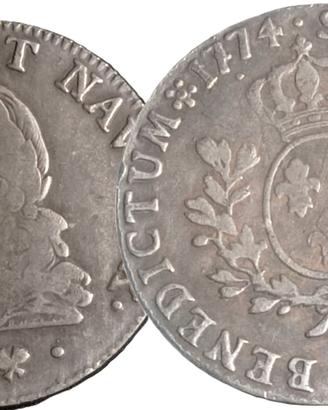REPLICA MONETA FRANCESE 1714 FRANCIA LUIGI XV FG