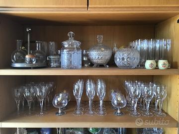 Calici in cristallo e argento