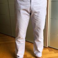 Pantaloni a righe bianco-blu uomo