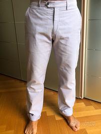 Pantaloni a righe bianco-blu uomo