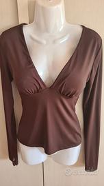 Maglia scollo a V indossata 1 volta elasticizzata