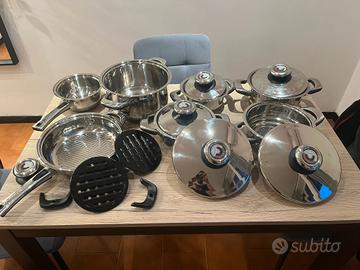 Batteria di pentole in acciaio Inox 