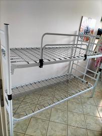 letto a castello metallo bianco
