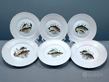 Servizio piatti da pesce, Vecchio Ginori, Vintage