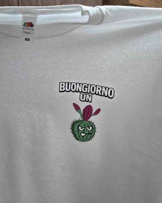 T-shirt cactus Buongiorno bianca taglia M