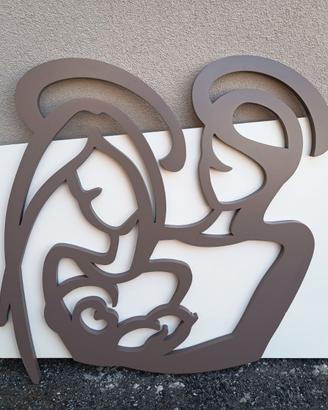 Capezzale sacra famiglia bianco tortora laser art
