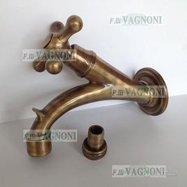 RUBINETTO IN OTTONE BRONZATO PER FONTANA LAVANDINO