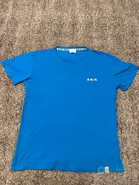 T-shirt blu con logo Berna