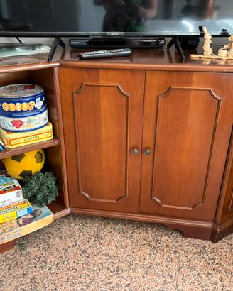 Mobile angolare porta tv in legno