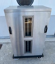 Carrello armadiato porta vassoi in acciaio inox