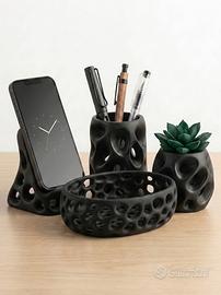 set organizer da scrivania completo stampato in 3d