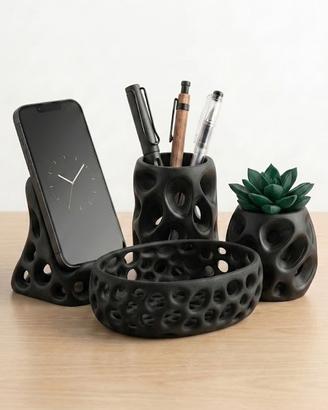 set organizer da scrivania completo stampato in 3d