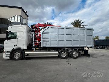 SCARRABILE SCANIA R520 EURO 6 CASSA GRU MARCHESI