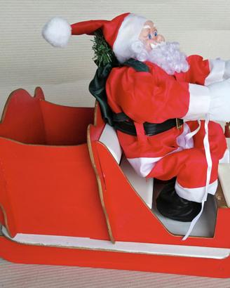 Slitta con babbo natale fatta a mano