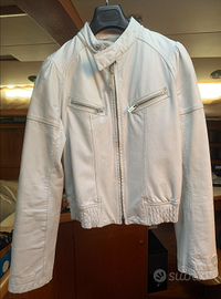 Giacca in pelle bianca Racer - DIESEL