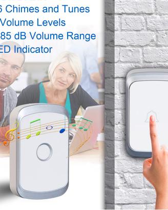Campanello Senza Fili per casa ed esterno Impermea