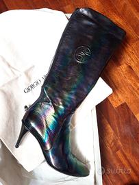 stivali in vernice Giorgio Armani