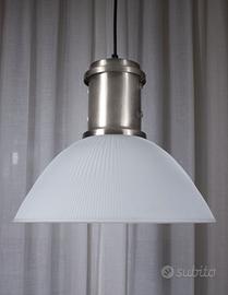 Lampada industriale Rossini 40cm nichel e vetro