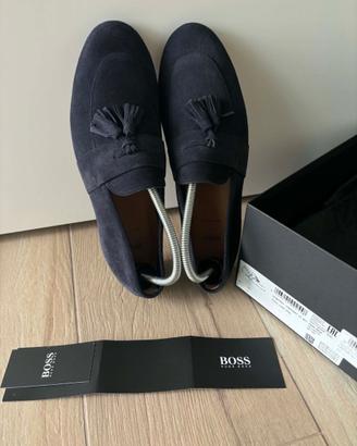 MOCASSINI LOAFERS BOSS IN PELLE SCAMOSCIATA 40 NUO