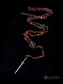 Collana rosario in agata gothic grunge aesthetic 