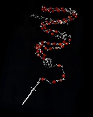 Collana rosario in agata gothic grunge aesthetic 