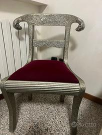 Sedia in stile classico con seduta bordeaux