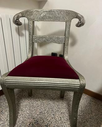 Sedia in stile classico con seduta bordeaux