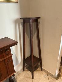 Colonna porta vaso antica legno massello fioriera