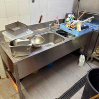 Tavolo acciao lavaggio due vasche
