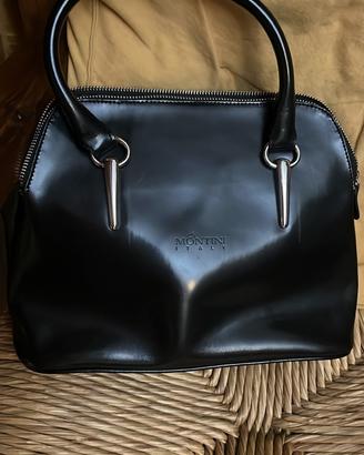 Borsa a braccio pelle nera MONTINI Italy.
