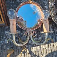 Applique vintage in metallo con specchio floreale