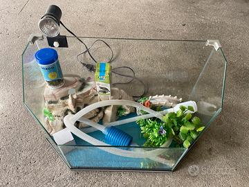 Tartarughiera acquario + accessori